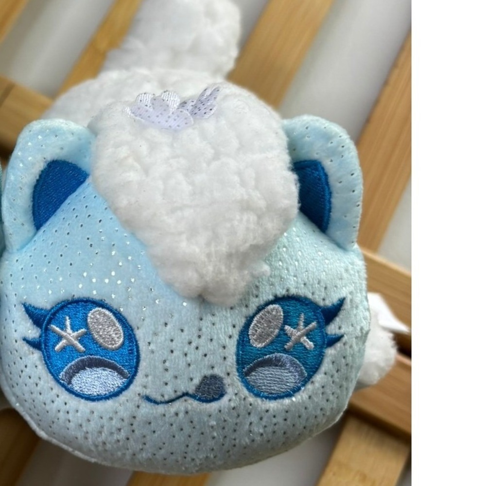 Aphmau MeeMeows Mystery Plush Elemental Collection Ice Cat Blue White 6"
